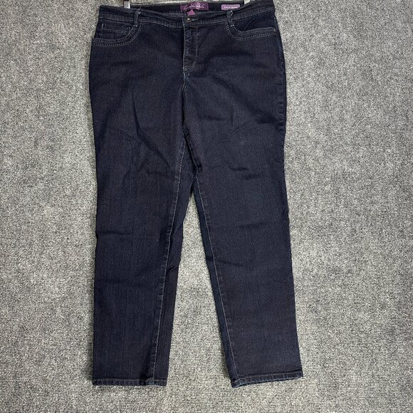 Gloria Vanderbilt  Jeans Womens 14 Ankle Grazer Cotton Stretch Pockets Dark Wash - Picture 1 of 8